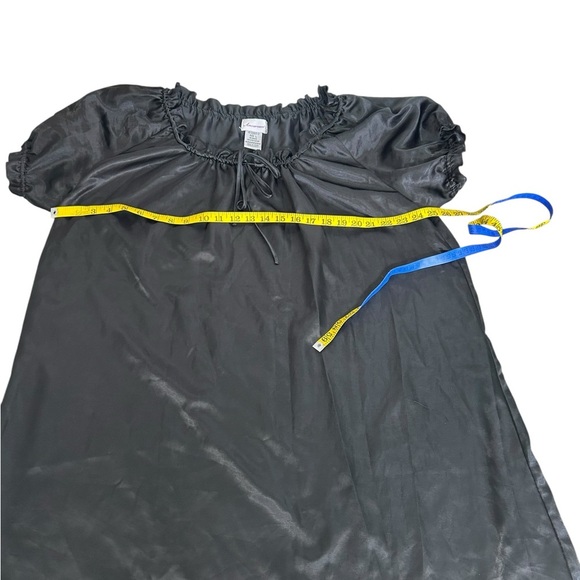 Amoureuse Nightgown Vintage Black Satin Croquette Whimsigoth Size Large Women’s - Picture 10 of 12